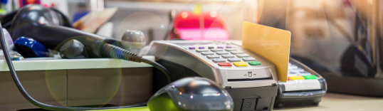 Merchant accepting Visa and MasterCard payments using FABMISR POS