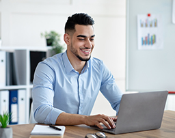 man working on laptop